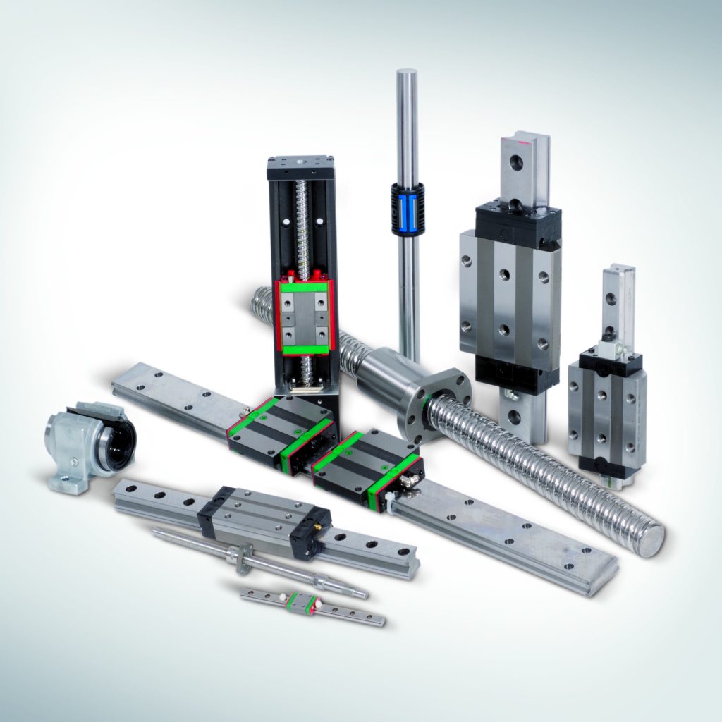 Abbildung Sortiment Lineartechnik Industrietechnik der ROLF WEBER GRUPPE
