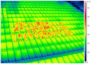 Thermogramm Photovolatikanlage Dach