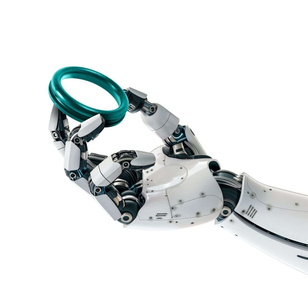 Roboterhand mit CNC Dichtung in der Hand